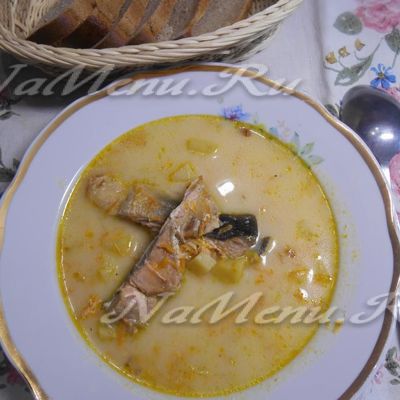 Сырный суп с горбушей в мультиварке