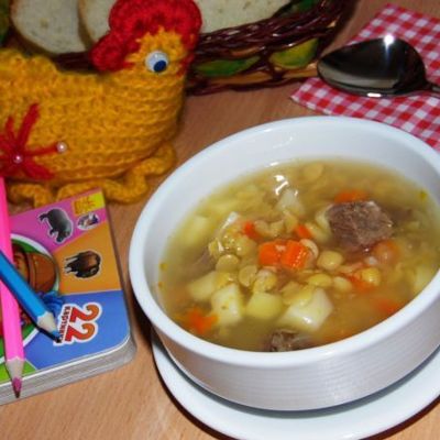 Гороховый суп с говядиной для детей