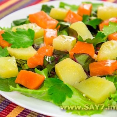 Салат с горбушей и картофелем