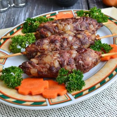 Люля-кебаб из мяса гуся и свинины