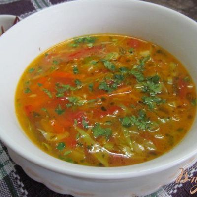 Овощной суп с яичной лапшой