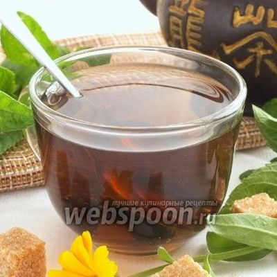 Мятный чай с сушёной вишней