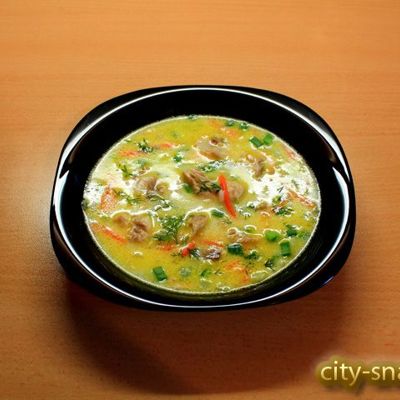 Сырный суп из рыбных консервов