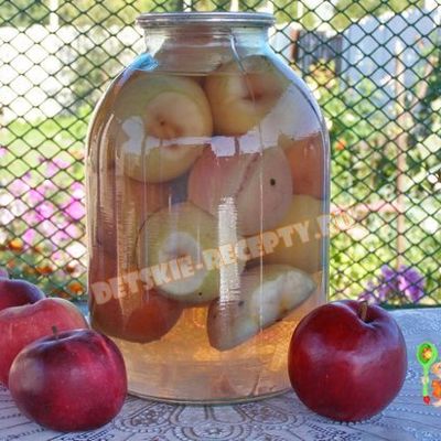Яблочный компот из свежих яблок на зиму