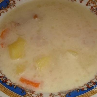 Сырный суп со свининой в мультиварке