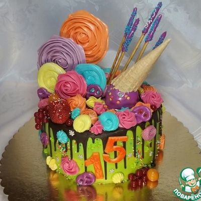 Цветная глазурь для подтёков на торте