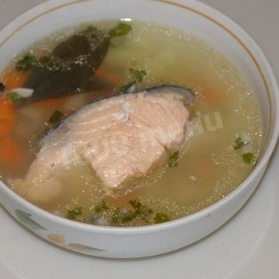 Рыбный суп уха из лосося