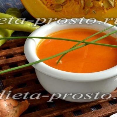 Суп-пюре с тыквой и сладким перцем 2-4 этапы диеты Дюкана