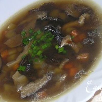 Ароматный грибной суп из сушеных грибов