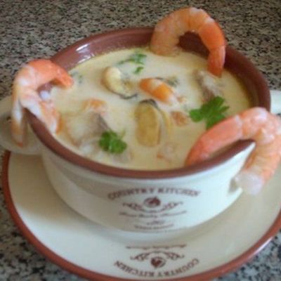 Суп из морепродуктов со сливками