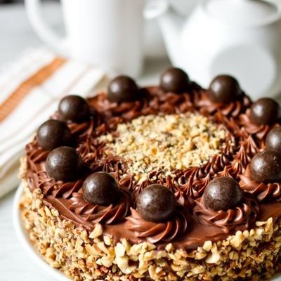Шоколадно-ореховый торт с нутеллой