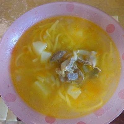 Суп из куриных потрохов с грибами