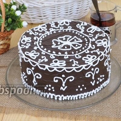 Шоколадный торт Кружева