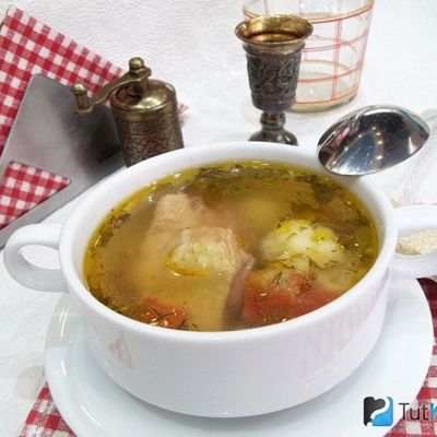 Суп на курином бульоне с овощами