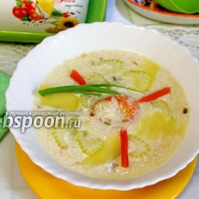 Рыбный суп с картошкой и креветками