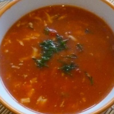 Томатный суп с брынзой