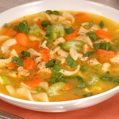 Постный суп с макаронами