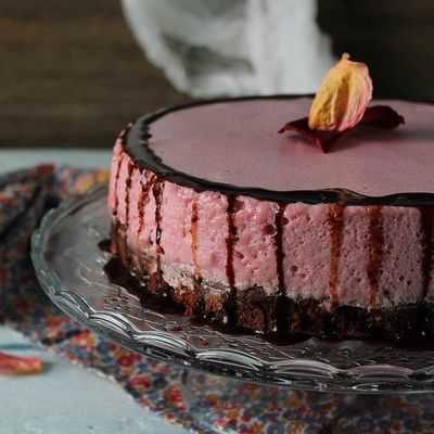 Постный торт-суфле Вишневое удовольствие шоколадная постная глазурь