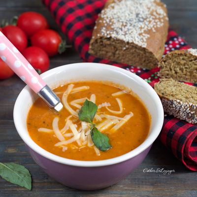 Диетический томатный суп с базиликом