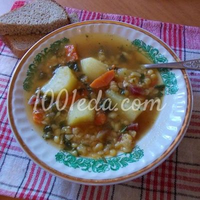 Постный гороховый суп со свёклой