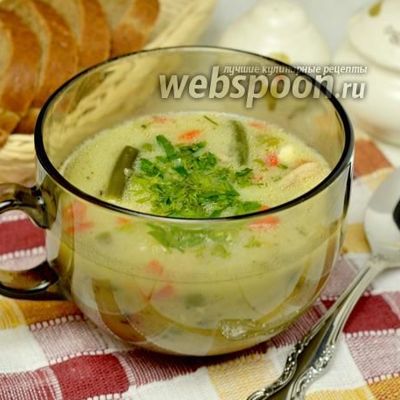 Суп с овощами и плавленым сыром в мультиварке