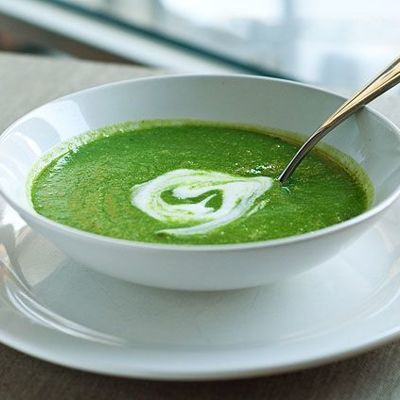 Зелёный суп-пюре со шпинатом