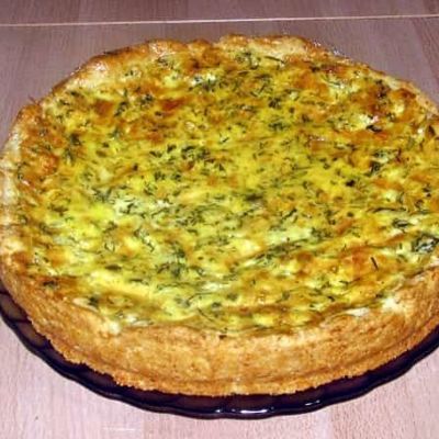 Творожно сырный пирог с зеленью