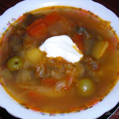 Суп солянка с оливками Изумительная