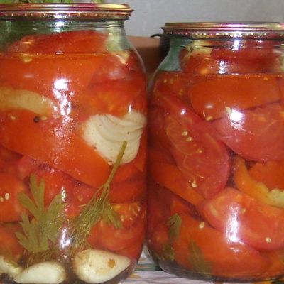 Заготовка зимнего салата из помидоров