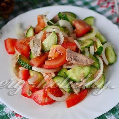 Салат из печени трески и овощами Самый вкусный