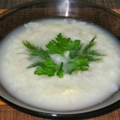 Рисовый суп с плавленым сыром