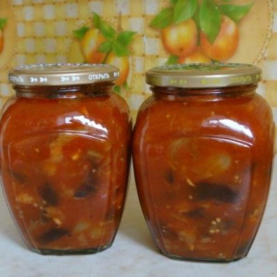 Баклажаны в томатно-чесночном соусе на зиму