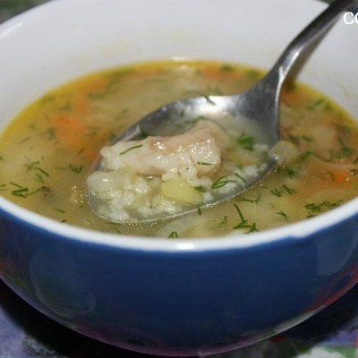 Рыбный суп из сома с пшенкой