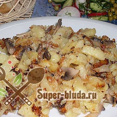 Жареная картошка с грибами рецепты с фото