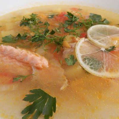 Суп из красной рыбы