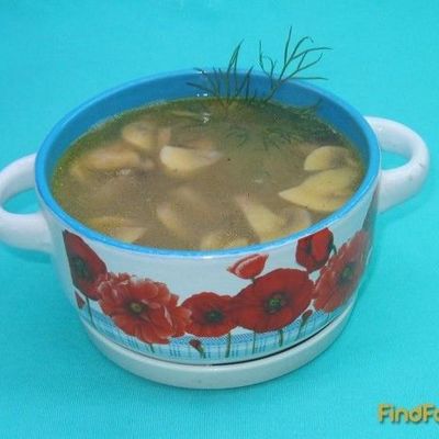 Постный суп с горохом и шампиньонами