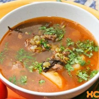Азербайджанский суп пити из баранины в кастрюле