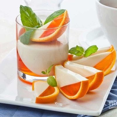 Апельсиновый десерт с желатином