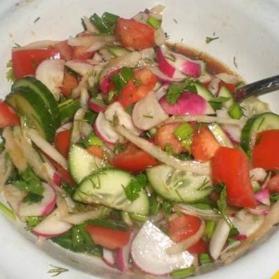 Овощной салат с дайконом