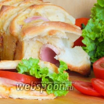 Холостяцкий хлеб-бутерброд с колбасой и сыром