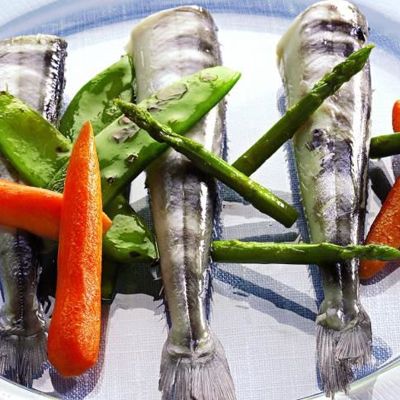 Ледяная рыба с овощами