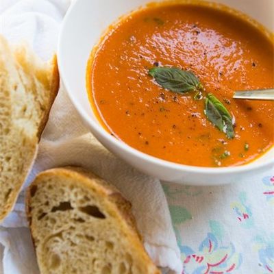 Крем-суп из жареных помидоров