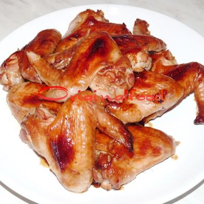 Куриные крылышки в духовке с медом, горчицей и соевым соусом