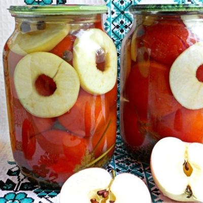 Консервированные помидоры с яблоками