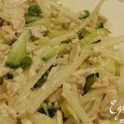 Зеленый салат из дайкона