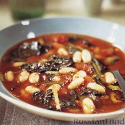 Тосканский фасолевый суп с капустой