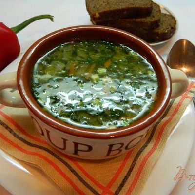 Постный суп с зеленым горошком