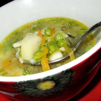 Суп с зеленым горошком
