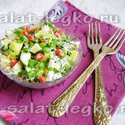 Салат с колбасой и картофелем