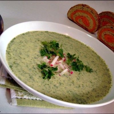 Зелёный суп-пюре с кольраби Витаминка